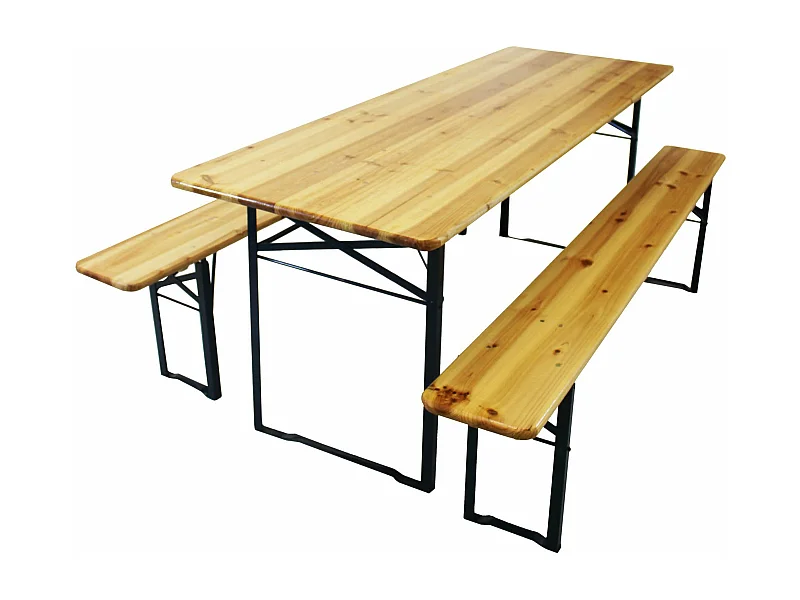 MilaniHome.it - Set Completo Tavolo Birreria 200x70 Con Panche Per Esterno Giardino, Portico, Terrazzo, Campeggio Matrimonio Sagradi coloreMarrone