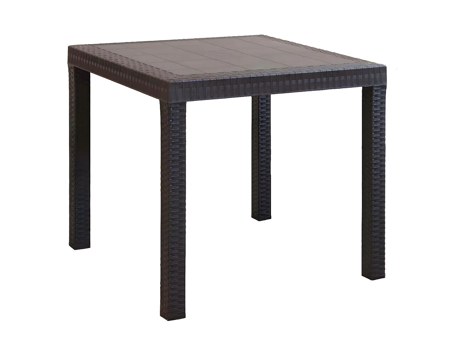 MilaniHome.it - Tavolo Da Giardino Quadrato Fisso In Wicker Stampato Marrone Cm 80x80 Da Esterno Giardino Terrazzo Portico Locale Bardi coloreMarrone