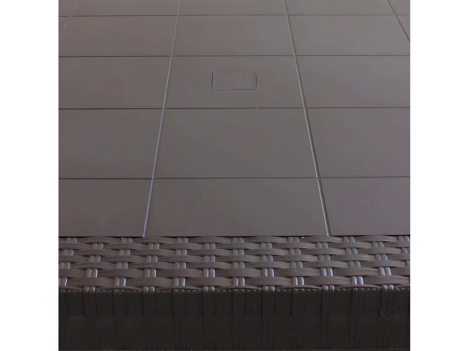 MilaniHome.it - Tavolo Da Giardino Quadrato Fisso In Wicker Stampato Marrone Cm 80x80 Da Esterno Giardino Terrazzo Portico Locale Bardi coloreMarrone