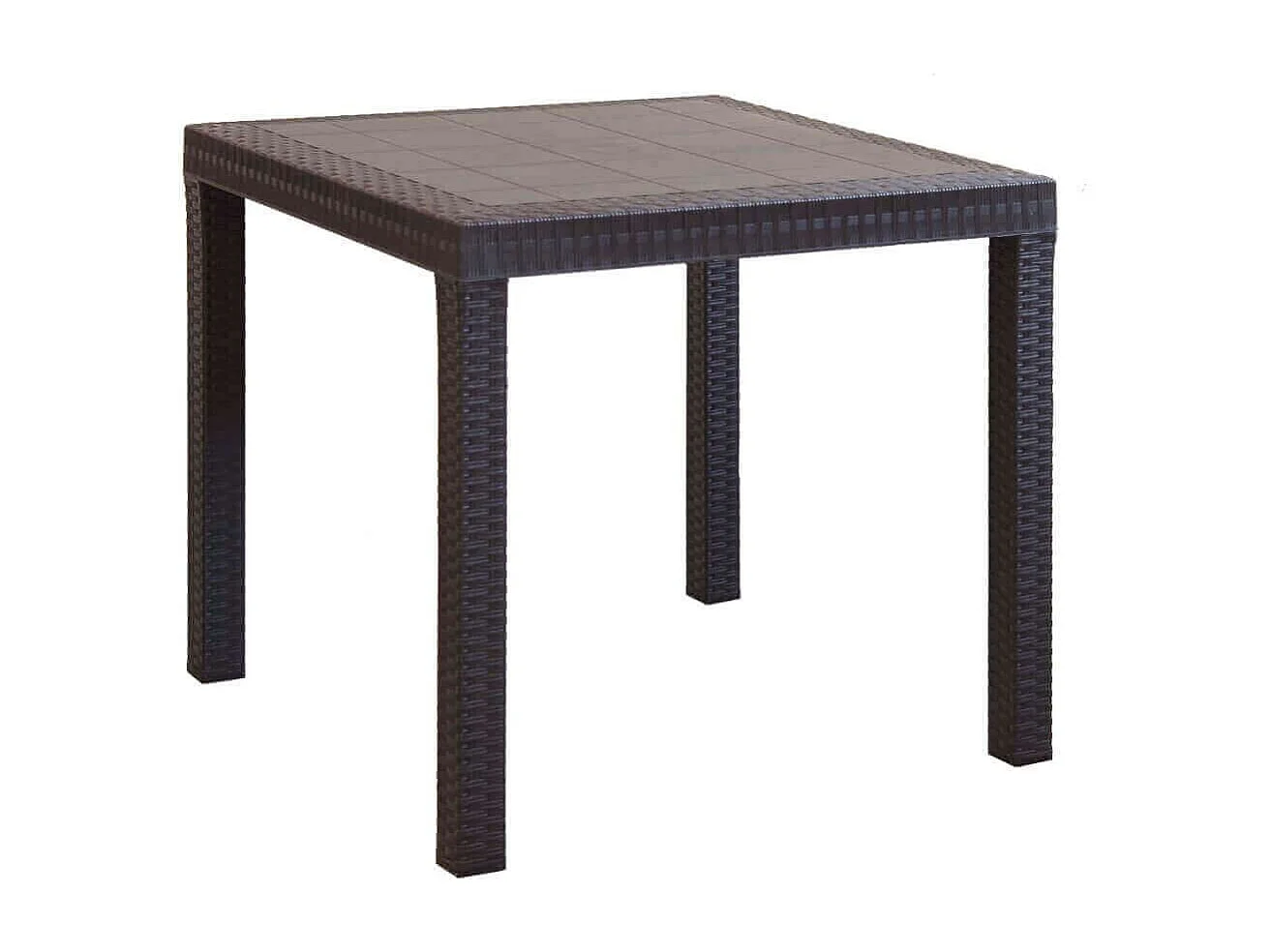 MilaniHome.it - Tavolo Da Giardino Quadrato Fisso In Wicker Stampato Marrone Cm 80x80 Da Esterno Giardino Terrazzo Portico Locale Bardi coloreMarrone