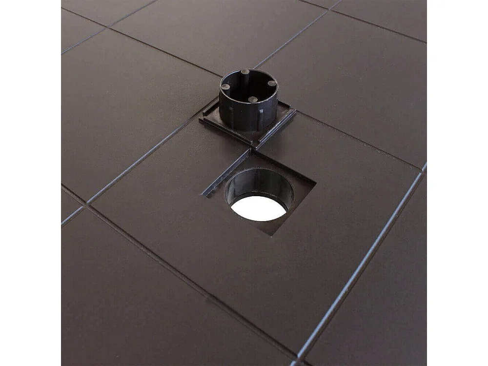 MilaniHome.it - Tavolo Da Giardino Quadrato Fisso In Wicker Stampato Marrone Cm 80x80 Da Esterno Giardino Terrazzo Portico Locale Bardi coloreMarrone