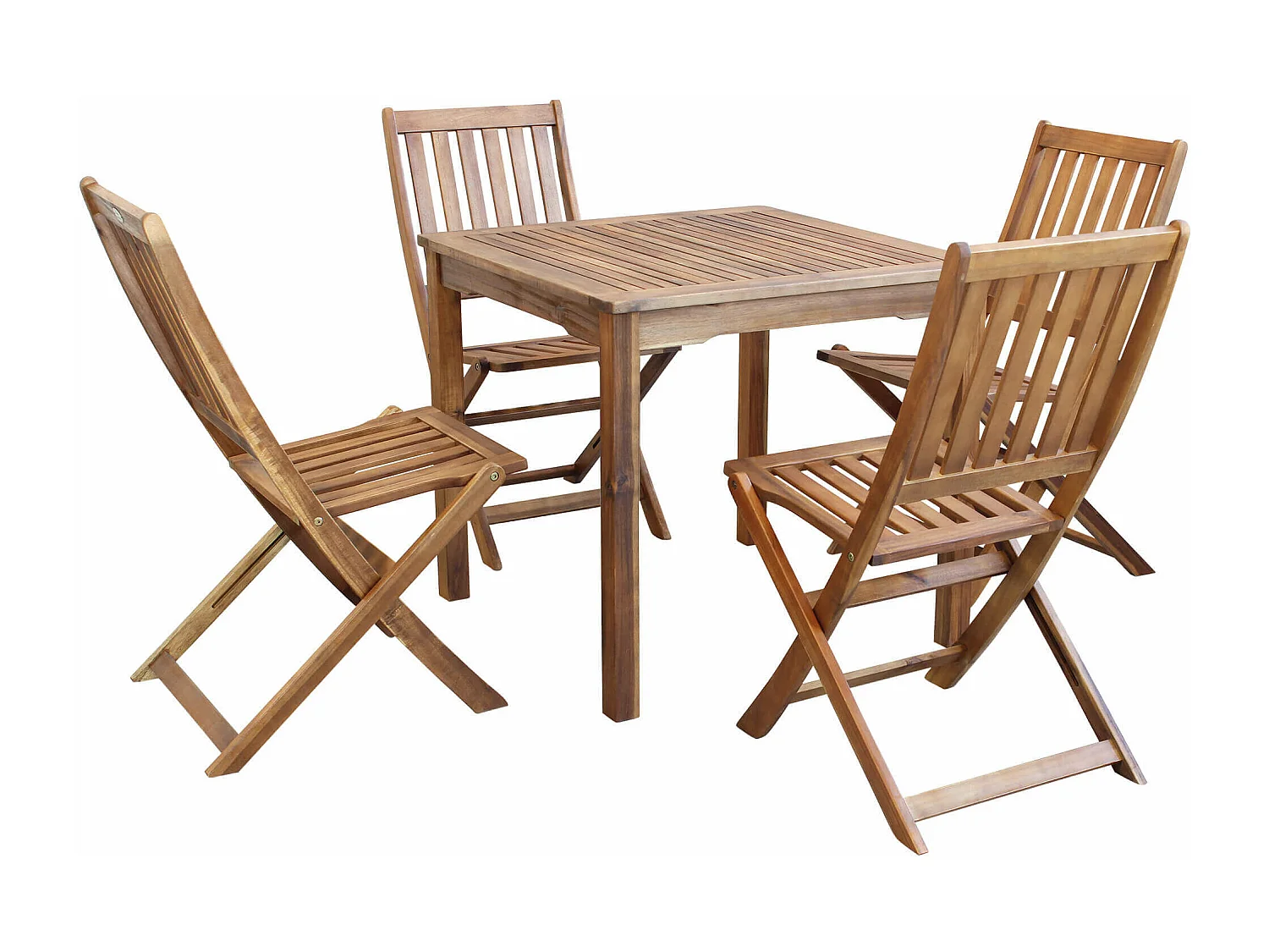 MilaniHome.it - Tavolo Quadrato Fisso In Legno Di Acacia 80x80 Per Esterno Giardino Portico Ristorante Bar Hotel Albergo Agriturismodi coloreMarrone