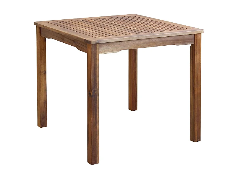 MilaniHome.it - Tavolo Quadrato Fisso In Legno Di Acacia 80x80 Per Esterno Giardino Portico Ristorante Bar Hotel Albergo Agriturismodi coloreMarrone