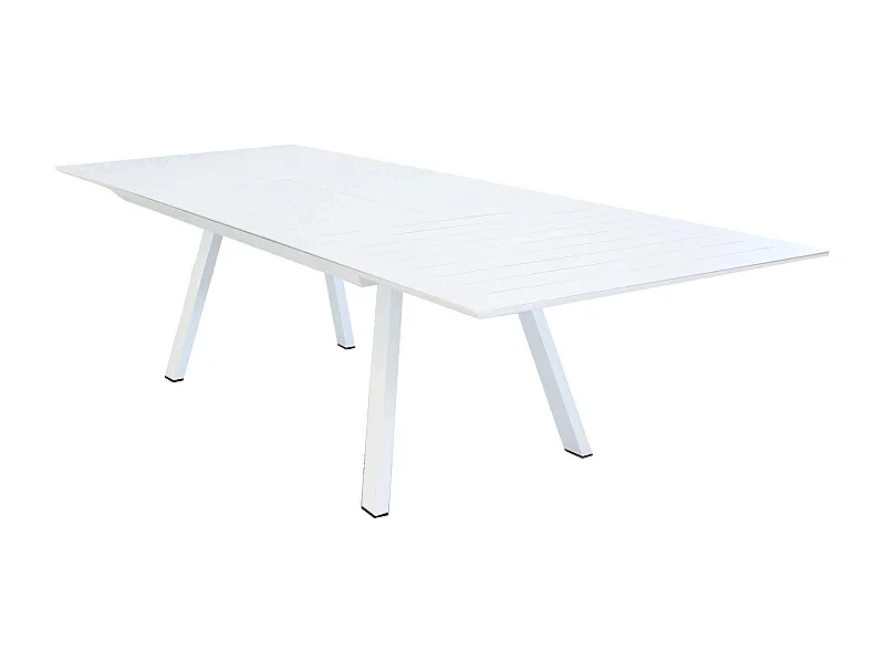 MilaniHome.it - Tavolo Rettangolare Allungabile In Alluminio Bianco 200/300x110 Da Esterno Giardino, Per Ristorante Agriturismo Albergo Hoteldi coloreBianco