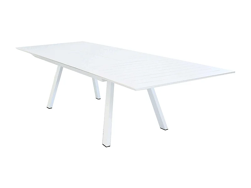 MilaniHome.it - Tavolo Rettangolare Allungabile In Alluminio Bianco 200/300x110 Da Esterno Giardino, Per Ristorante Agriturismo Albergo Hoteldi coloreBianco