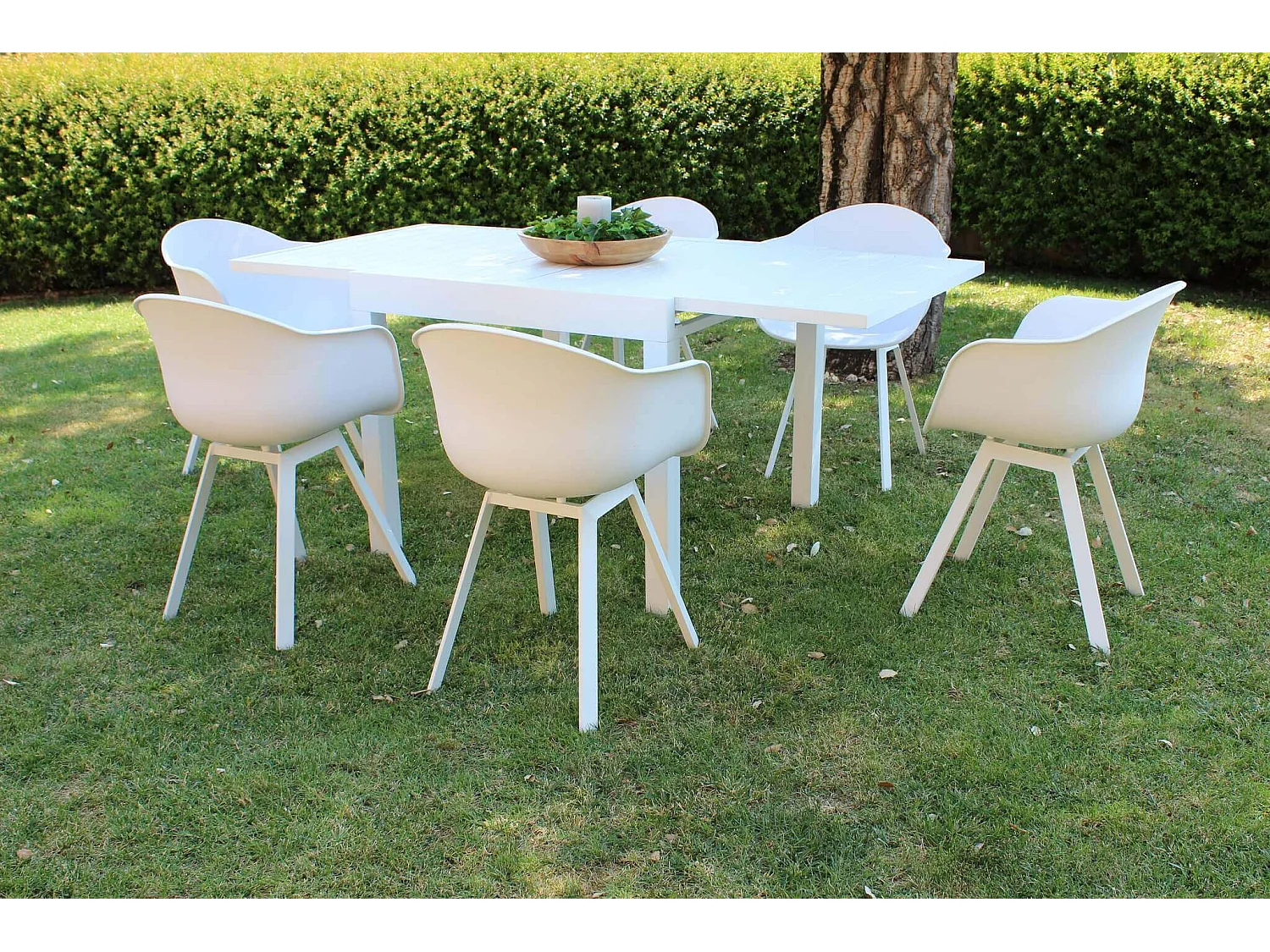 MilaniHome.it - Tavolo Rettangolare Allungabile In Alluminio Da Esterno Giardino, Per Ristorante Albergo Di Design, Cm 90/180x90x75 H Colore Biancodi coloreBianco