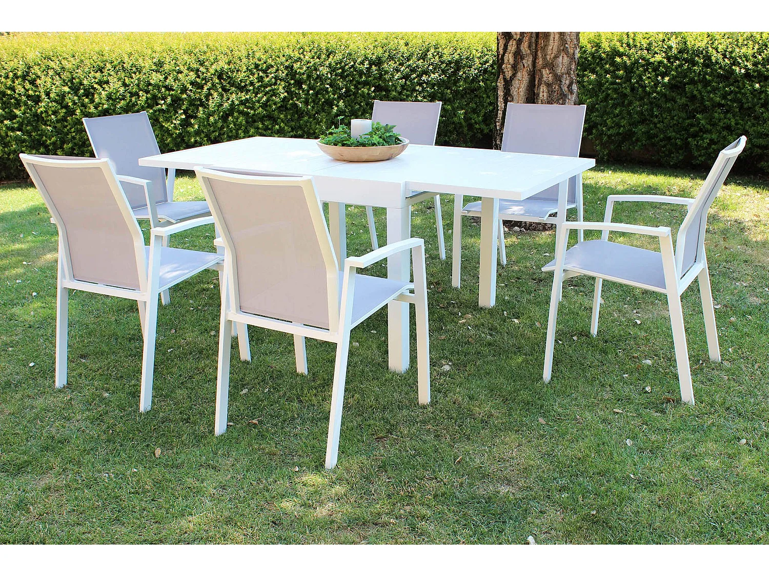 MilaniHome.it - Tavolo Rettangolare Allungabile In Alluminio Da Esterno Giardino, Per Ristorante Albergo Di Design, Cm 90/180x90x75 H Colore Biancodi coloreBianco