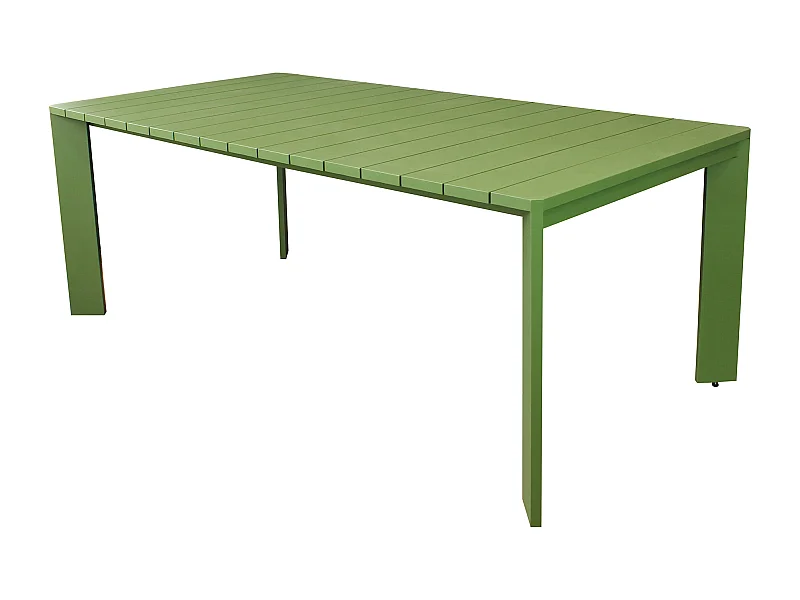 MilaniHome.it - tavolo da giardino in alluminio 200X100 di design per esterno giardino di coloreVerde