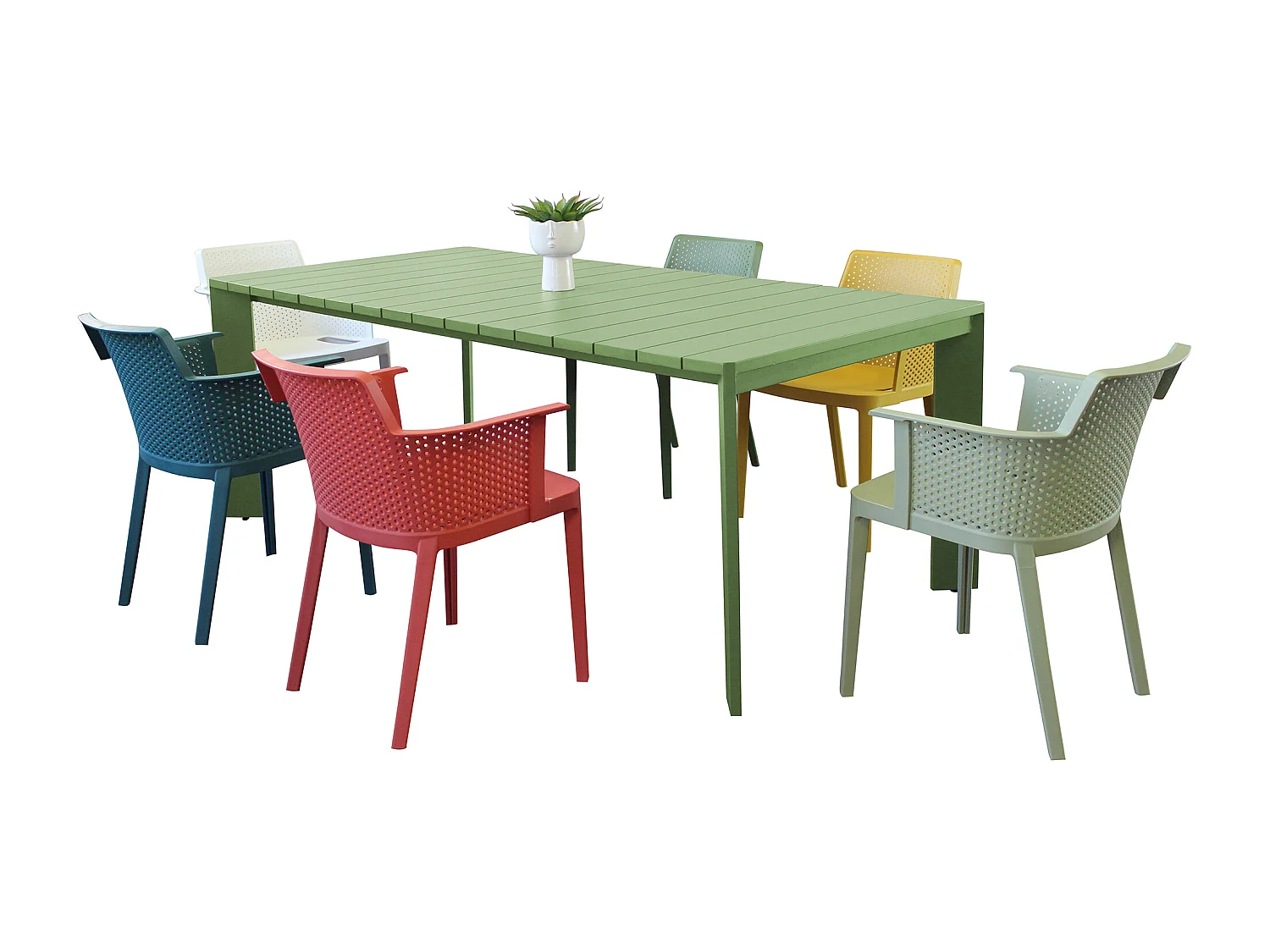 MilaniHome.it - tavolo da giardino in alluminio 200X100 di design per esterno giardino di coloreVerde