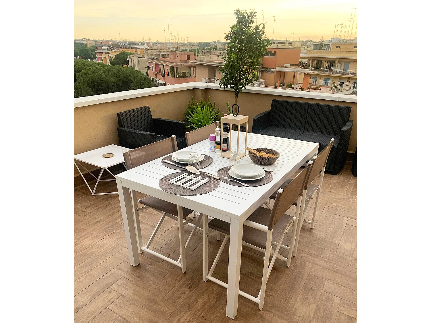 MilaniHome.it - Tavolo Rettangolare Fisso In Alluminio Bianco 150x90 Da Esterno Giardino, Per Ristorante Agriturismo Albergo Hoteldi coloreBianco