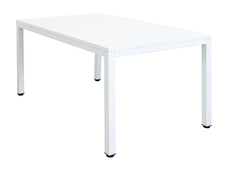 MilaniHome.it - Tavolo Rettangolare Fisso In Alluminio Bianco 150x90 Da Esterno Giardino, Per Ristorante Agriturismo Albergo Hoteldi coloreBianco