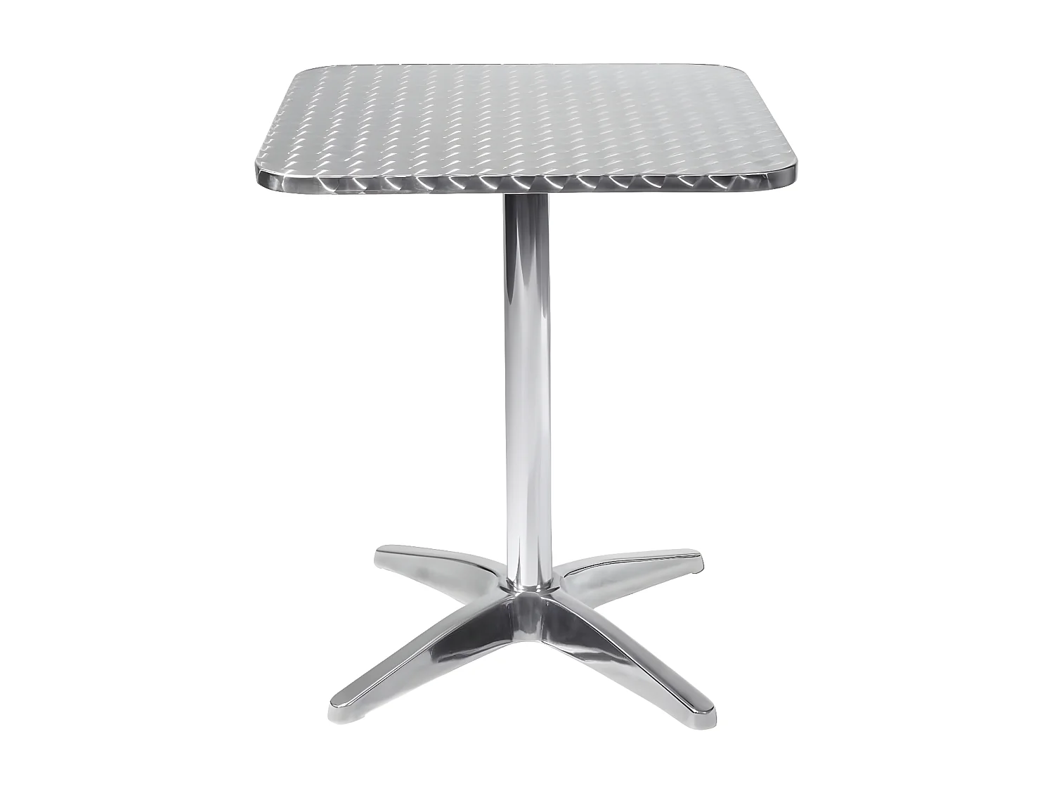 MilaniHome.it - Tavolo Bar Quadrato Fisso A Colonna In Acciaio E Alluminio Waterproof 70x70 Per Esterno Portico Ristorante Gelateria Hoteldi coloreGrigio