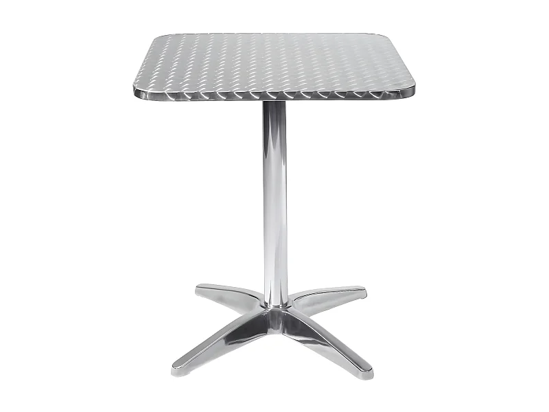 MilaniHome.it - Tavolo Bar Quadrato Fisso A Colonna In Acciaio E Alluminio Waterproof 70x70 Per Esterno Portico Ristorante Gelateria Hoteldi coloreGrigio