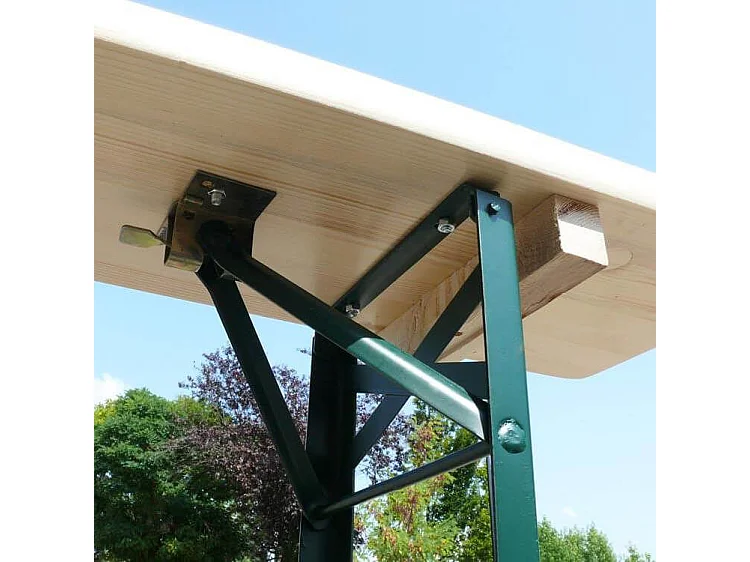 MilaniHome.it - Set Birreria 220x70 Con Panca A 3 Gambe Per Esterno Giardino, Portico, Terrazzo, Campeggio Matrimonio Sagradi coloreMarrone