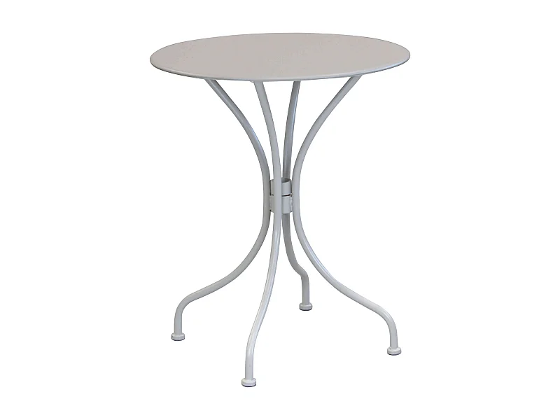 MilaniHome.it - Tavolo Rotondo Fisso In Ferro Tortora Diametro 60 Per Esterno Giardino, Portico, Ristorante, Gelateria Bar Hotel Albergodi coloreTortora