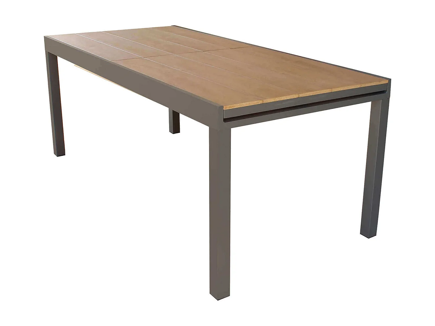 MilaniHome.it - Tavolo Rettangolare Allungabile In Alluminio Antracite E Polywood Marrone 160/240x95 Da Esterno Giardino, Per Ristorantedi coloreTaupe