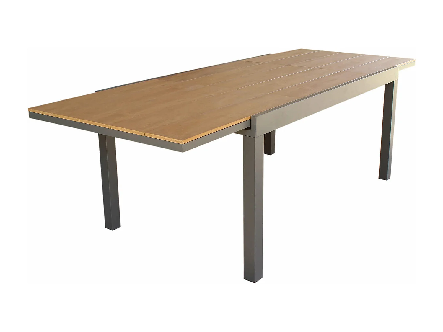 MilaniHome.it - Tavolo Rettangolare Allungabile In Alluminio Antracite E Polywood Marrone 160/240x95 Da Esterno Giardino, Per Ristorantedi coloreTaupe
