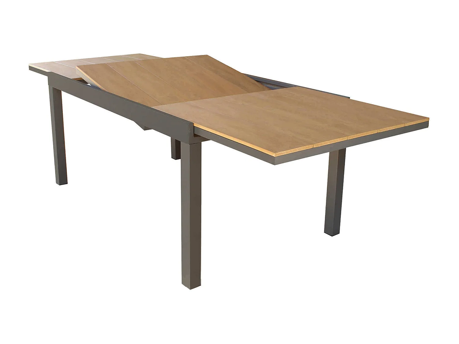 MilaniHome.it - Tavolo Rettangolare Allungabile In Alluminio Antracite E Polywood Marrone 160/240x95 Da Esterno Giardino, Per Ristorantedi coloreTaupe
