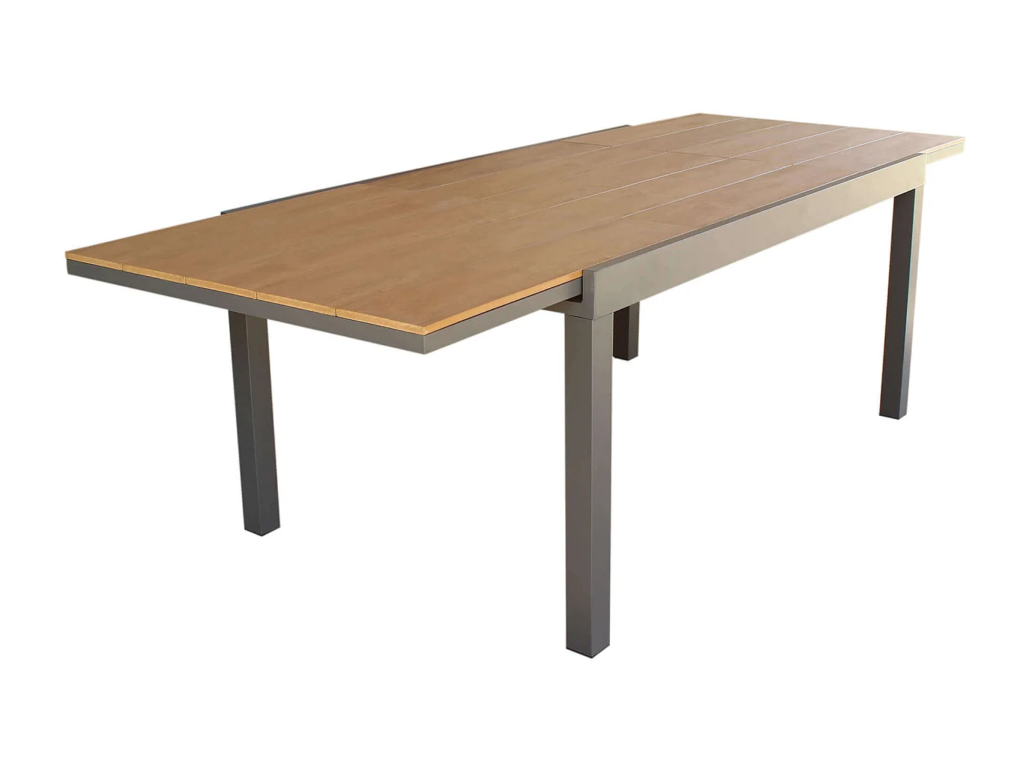 MilaniHome.it - Tavolo Rettangolare Allungabile In Alluminio Antracite E Polywood Marrone 160/240x95 Da Esterno Giardino, Per Ristorantedi coloreTaupe