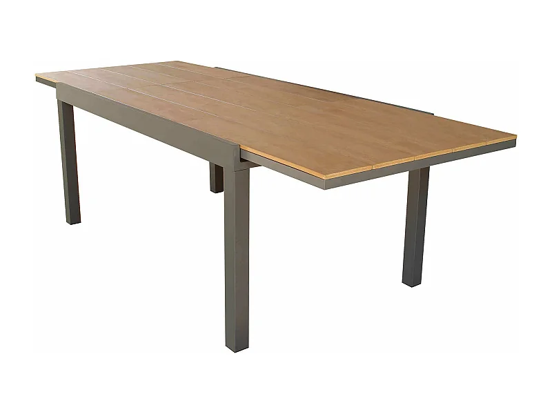MilaniHome.it - Tavolo Rettangolare Allungabile In Alluminio Antracite E Polywood Marrone 160/240x95 Da Esterno Giardino, Per Ristorantedi coloreTaupe