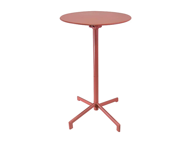 MilaniHome.it - Tavolo In Metallo Per Bar Da Esterno Giardino Con Piano Ribaltabile, Cm diametro 60x74 H Colore rossidi coloreRosso
