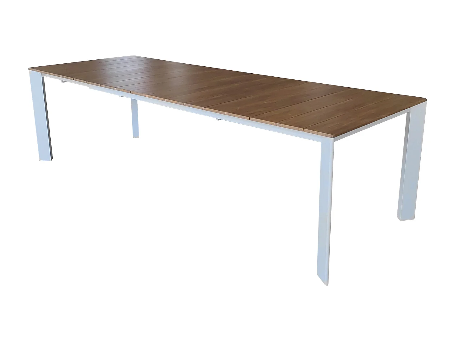MilaniHome.it - tavolo da giardino in alluminio allungabile 215/280X100 effetto legno di design per esterno giardino di coloreBianco