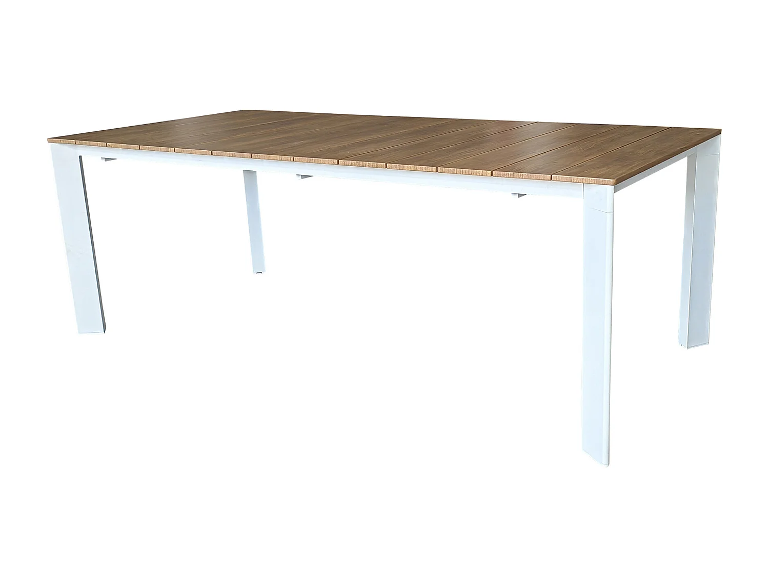 MilaniHome.it - tavolo da giardino in alluminio allungabile 215/280X100 effetto legno di design per esterno giardino di coloreBianco