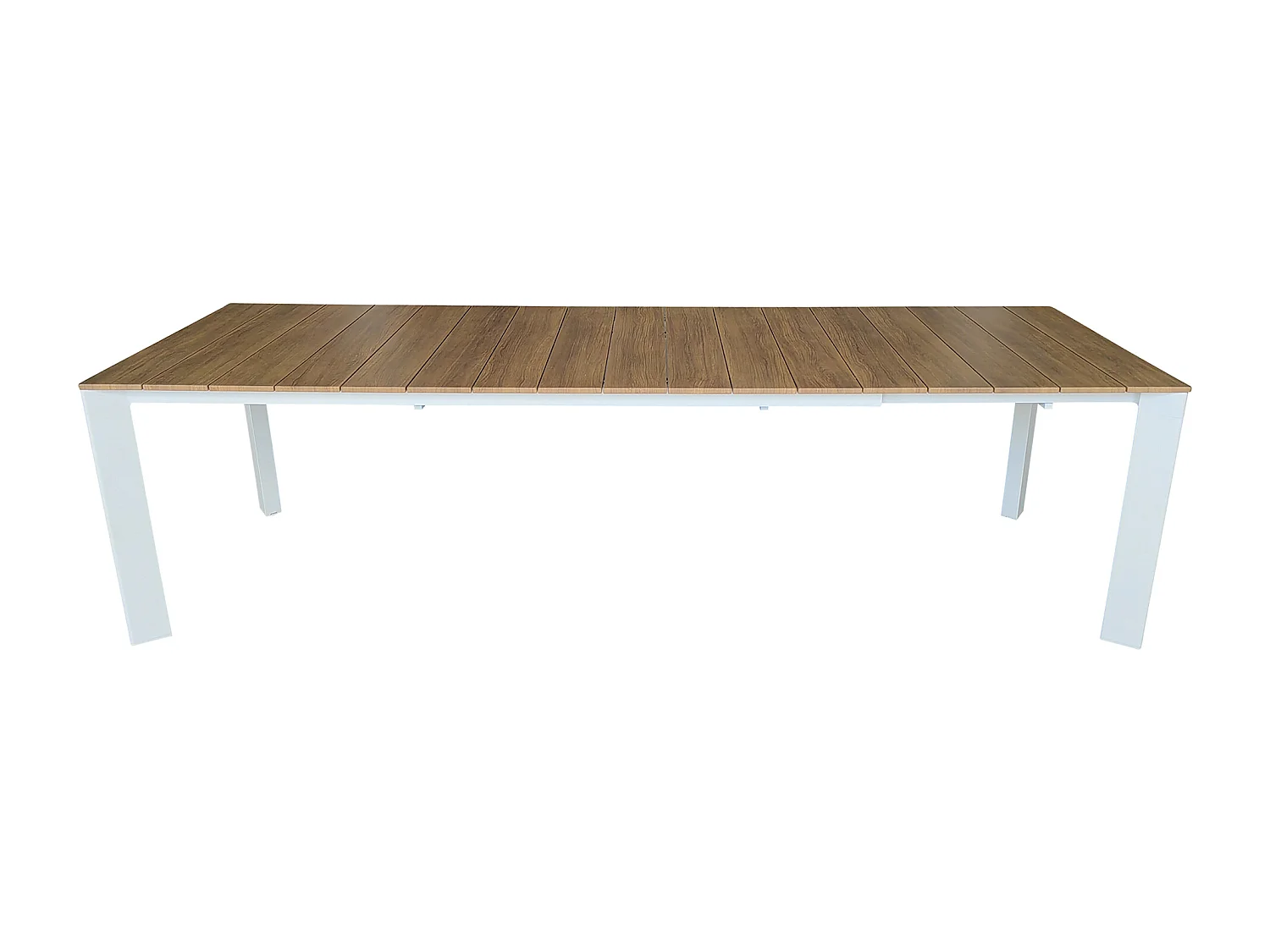MilaniHome.it - tavolo da giardino in alluminio allungabile 215/280X100 effetto legno di design per esterno giardino di coloreBianco