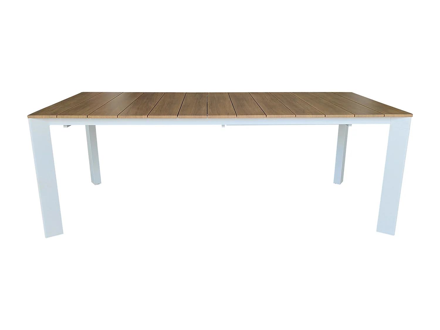 MilaniHome.it - tavolo da giardino in alluminio allungabile 215/280X100 effetto legno di design per esterno giardino di coloreBianco