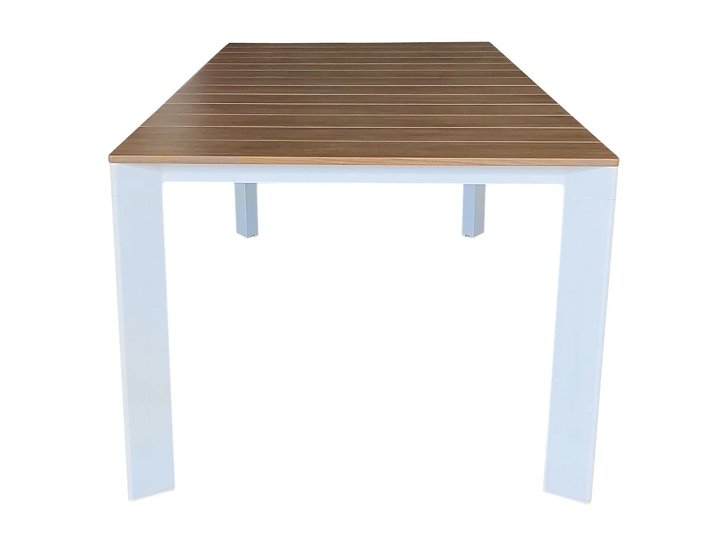 MilaniHome.it - tavolo da giardino in alluminio allungabile 215/280X100 effetto legno di design per esterno giardino di coloreBianco