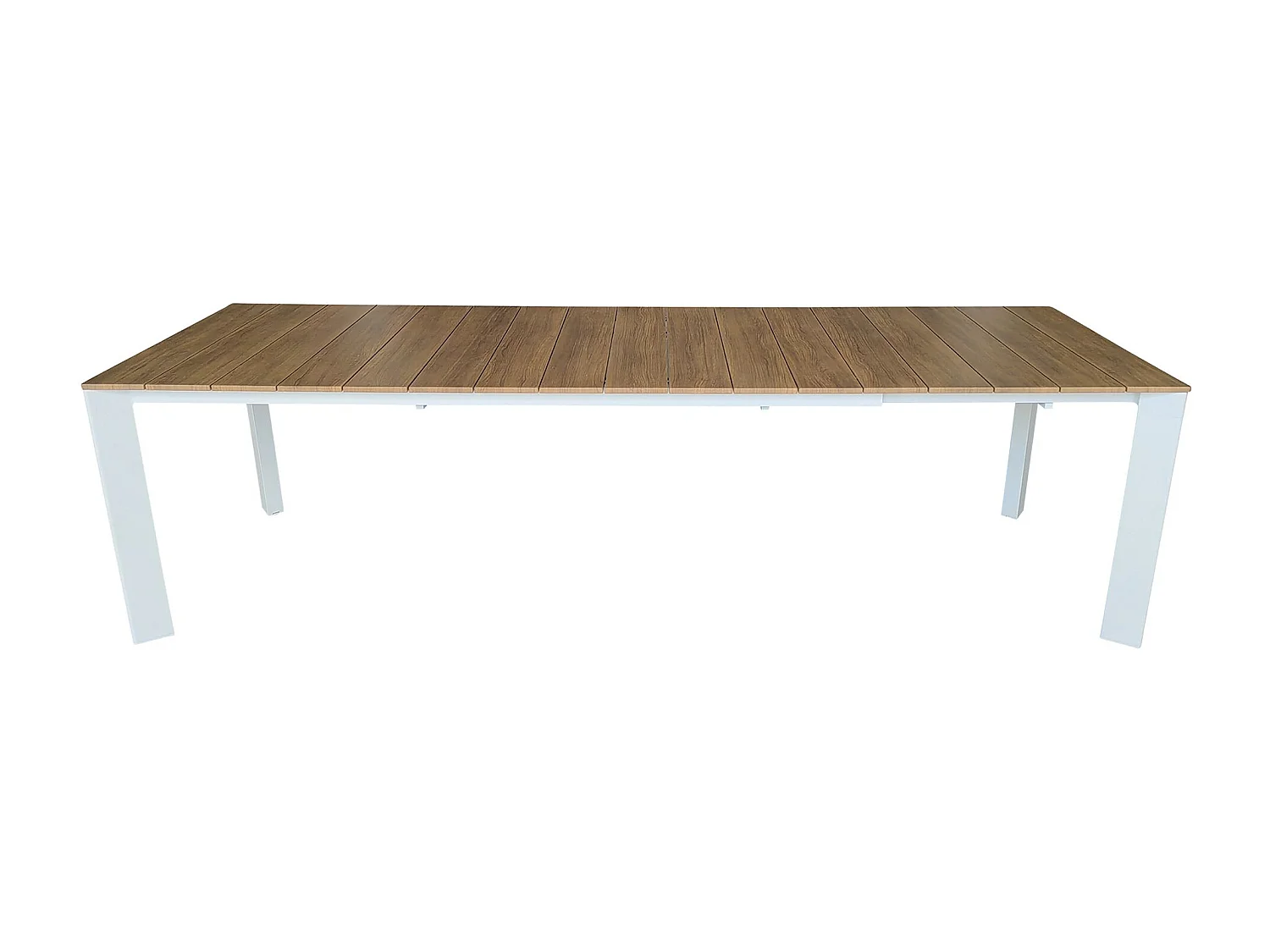 MilaniHome.it - tavolo da giardino in alluminio allungabile 215/280X100 effetto legno di design per esterno giardino di coloreBianco