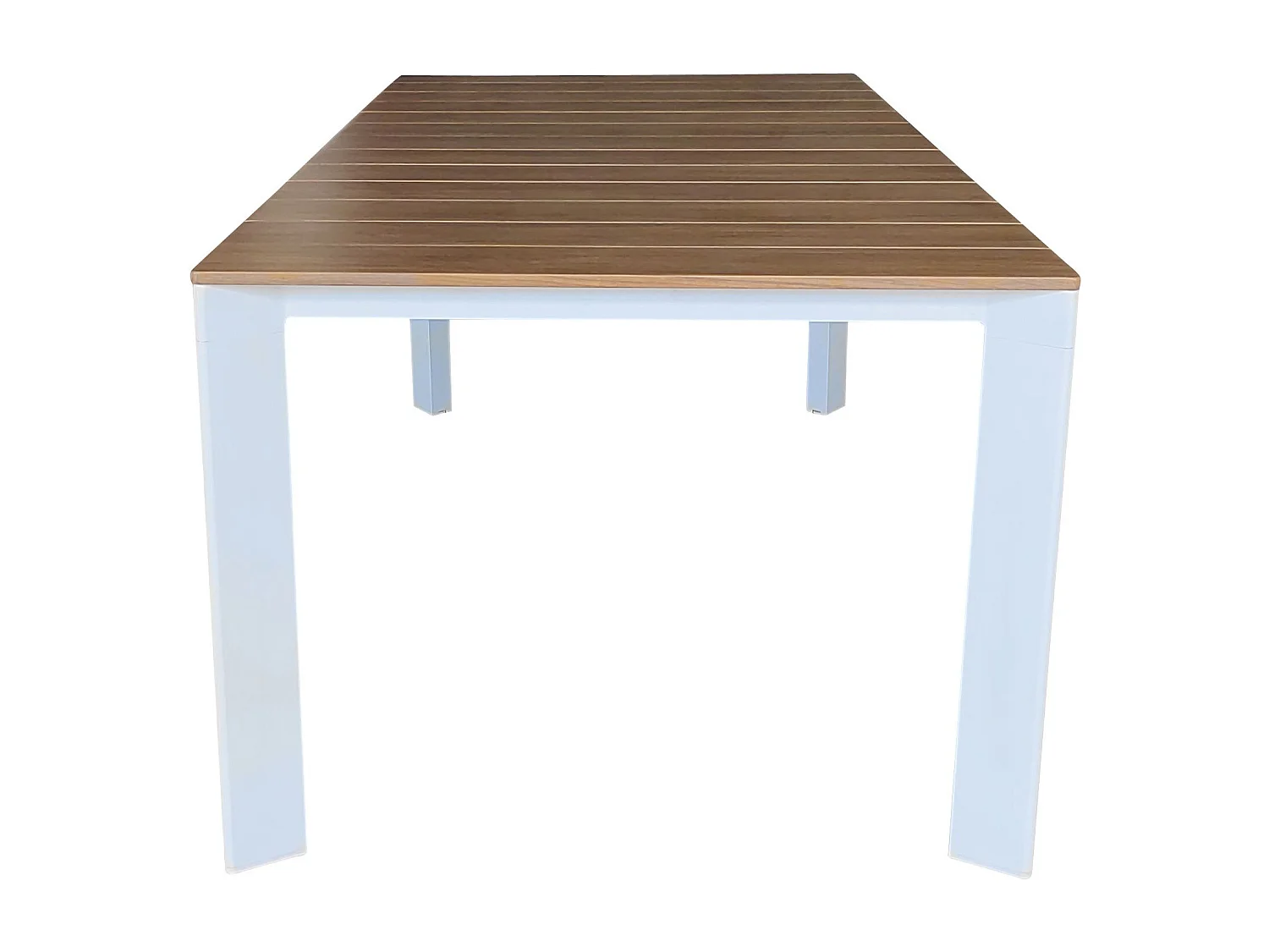 MilaniHome.it - tavolo da giardino in alluminio allungabile 215/280X100 effetto legno di design per esterno giardino di coloreBianco