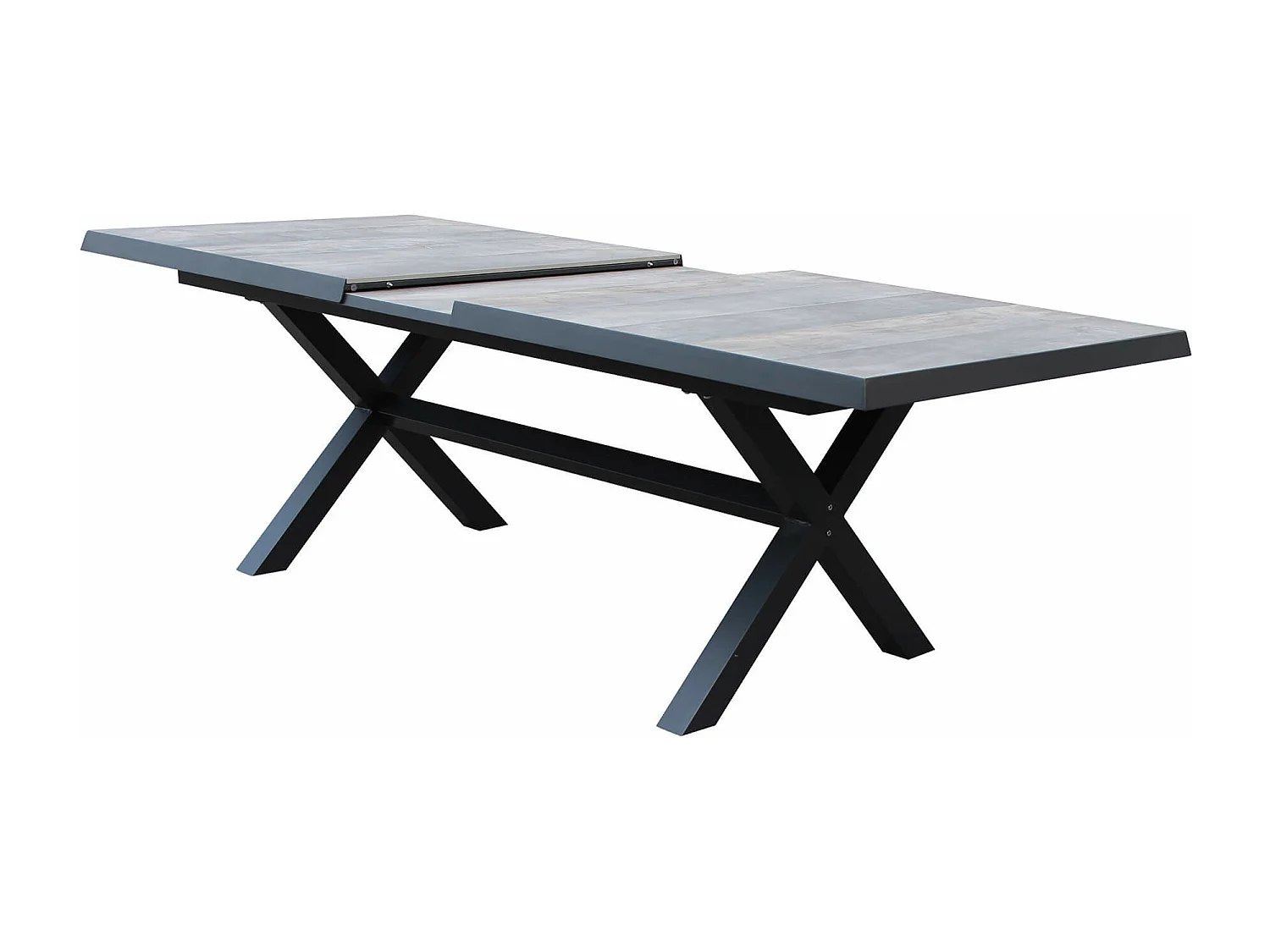 MilaniHome.it - Tavolo da giardino allungabile in alluminio e ceramica da esterno con piano in gres ad alta resistenza m 200/260x100di coloreAntracite