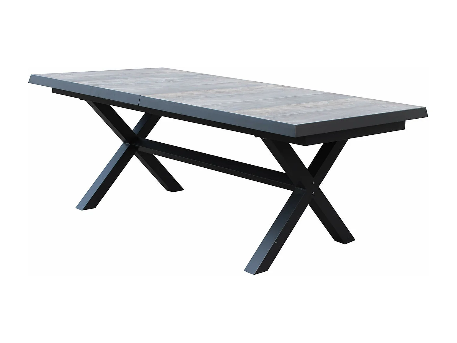 MilaniHome.it - Tavolo da giardino allungabile in alluminio e ceramica da esterno con piano in gres ad alta resistenza m 200/260x100di coloreAntracite