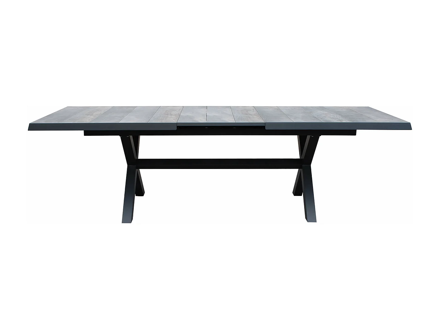 MilaniHome.it - Tavolo da giardino allungabile in alluminio e ceramica da esterno con piano in gres ad alta resistenza m 200/260x100di coloreAntracite