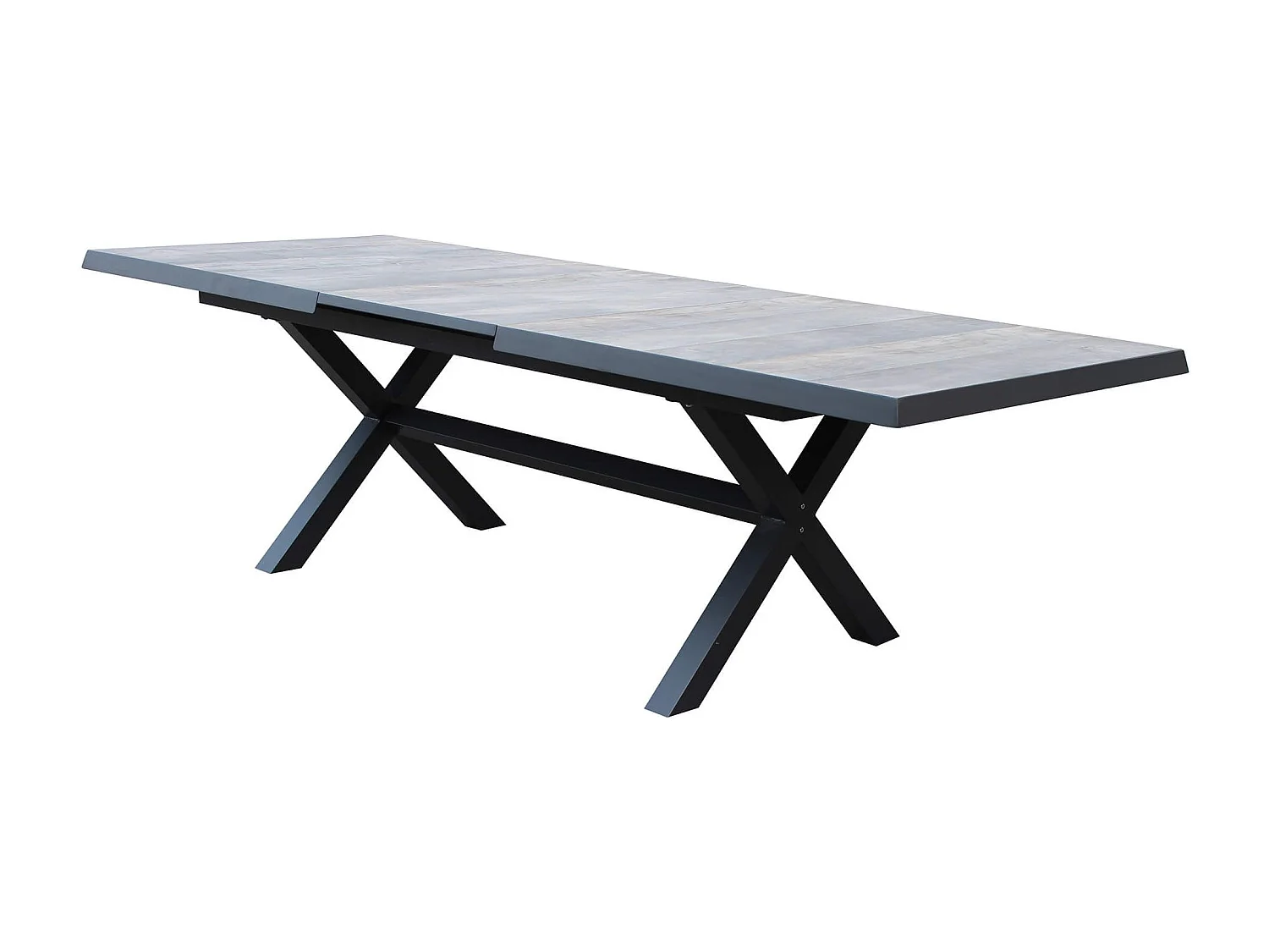MilaniHome.it - Tavolo da giardino allungabile in alluminio e ceramica da esterno con piano in gres ad alta resistenza m 200/260x100di coloreAntracite