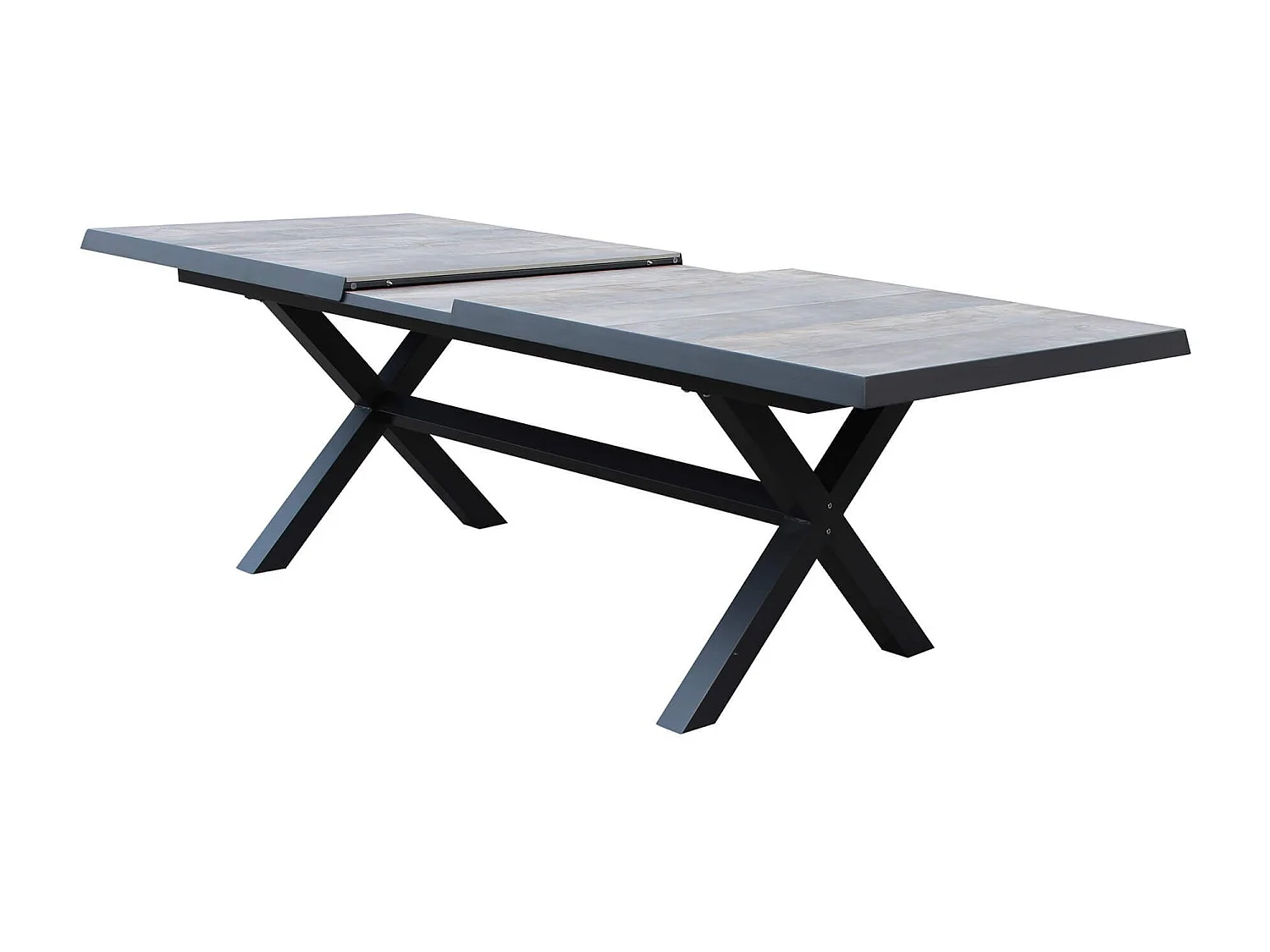 MilaniHome.it - Tavolo da giardino allungabile in alluminio e ceramica da esterno con piano in gres ad alta resistenza m 200/260x100di coloreAntracite
