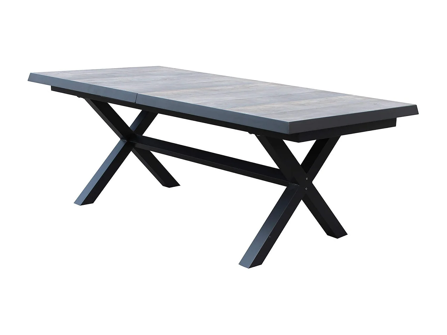 MilaniHome.it - Tavolo da giardino allungabile in alluminio e ceramica da esterno con piano in gres ad alta resistenza m 200/260x100di coloreAntracite