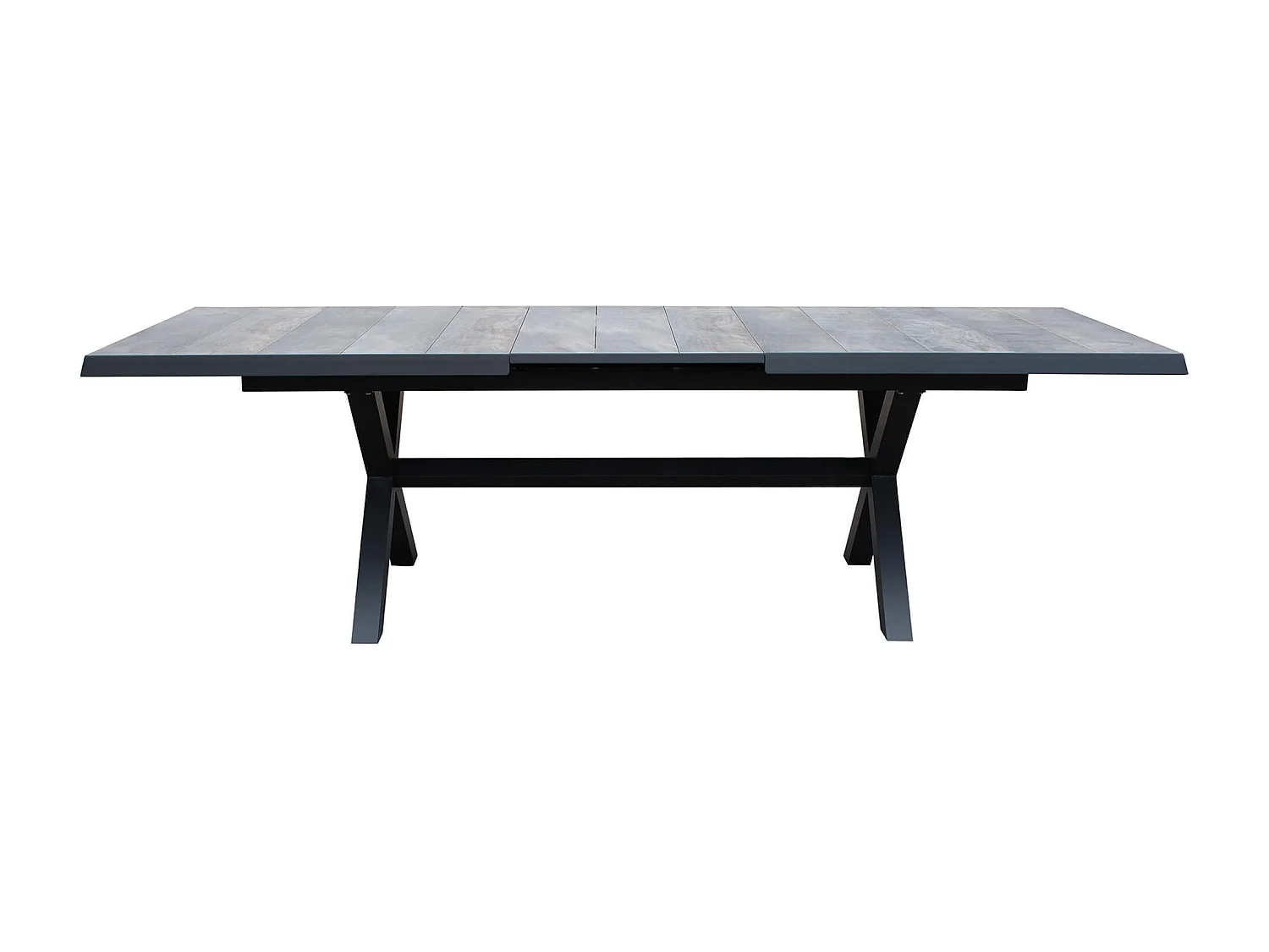 MilaniHome.it - Tavolo da giardino allungabile in alluminio e ceramica da esterno con piano in gres ad alta resistenza m 200/260x100di coloreAntracite