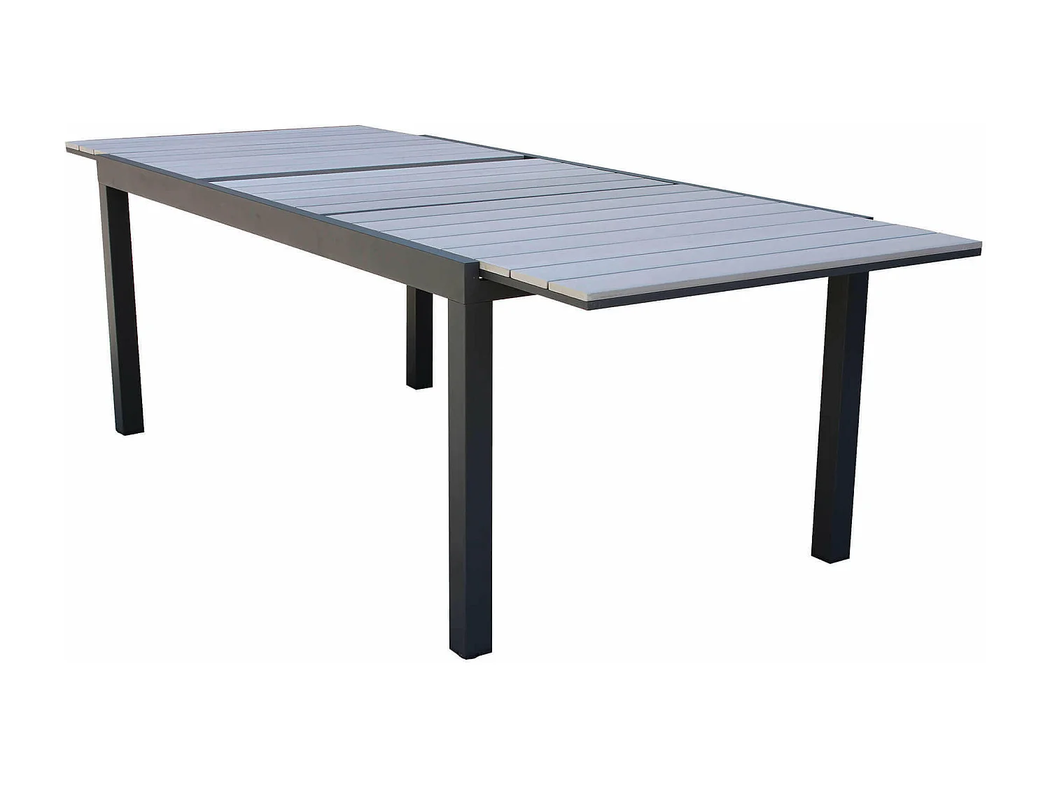 MilaniHome.it - Tavolo Rettangolare Allungabile In Alluminio taupe E Polywood 180/240x100 Da Esterno Giardino, Per Ristorantedi coloreAntracite