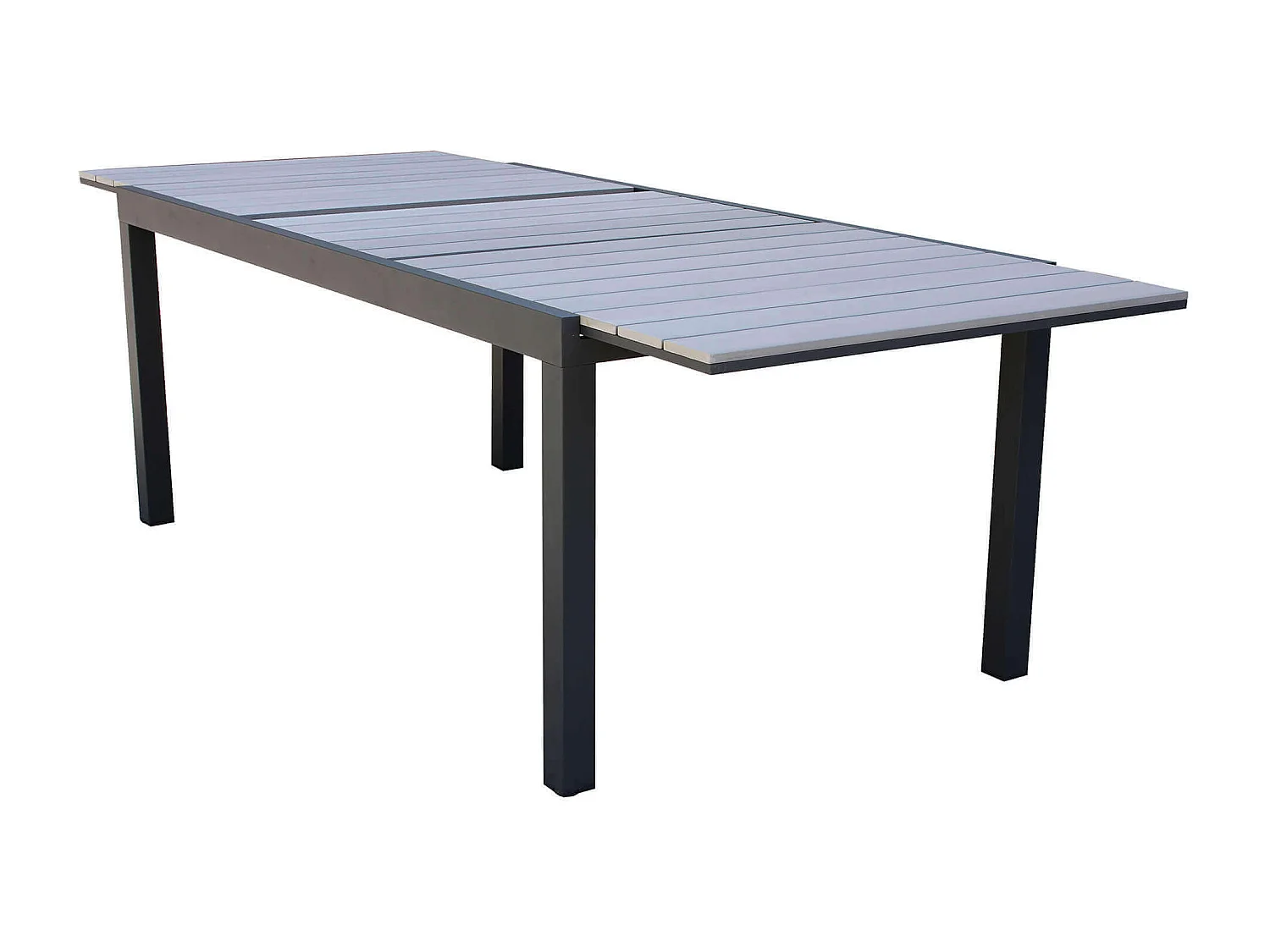 MilaniHome.it - Tavolo Rettangolare Allungabile In Alluminio taupe E Polywood 180/240x100 Da Esterno Giardino, Per Ristorantedi coloreAntracite