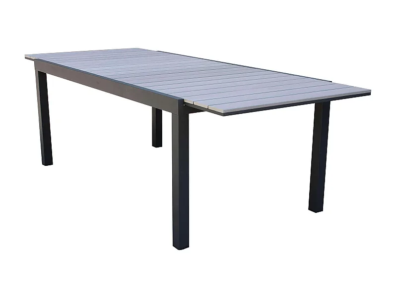 MilaniHome.it - Tavolo Rettangolare Allungabile In Alluminio taupe E Polywood 180/240x100 Da Esterno Giardino, Per Ristorantedi coloreAntracite