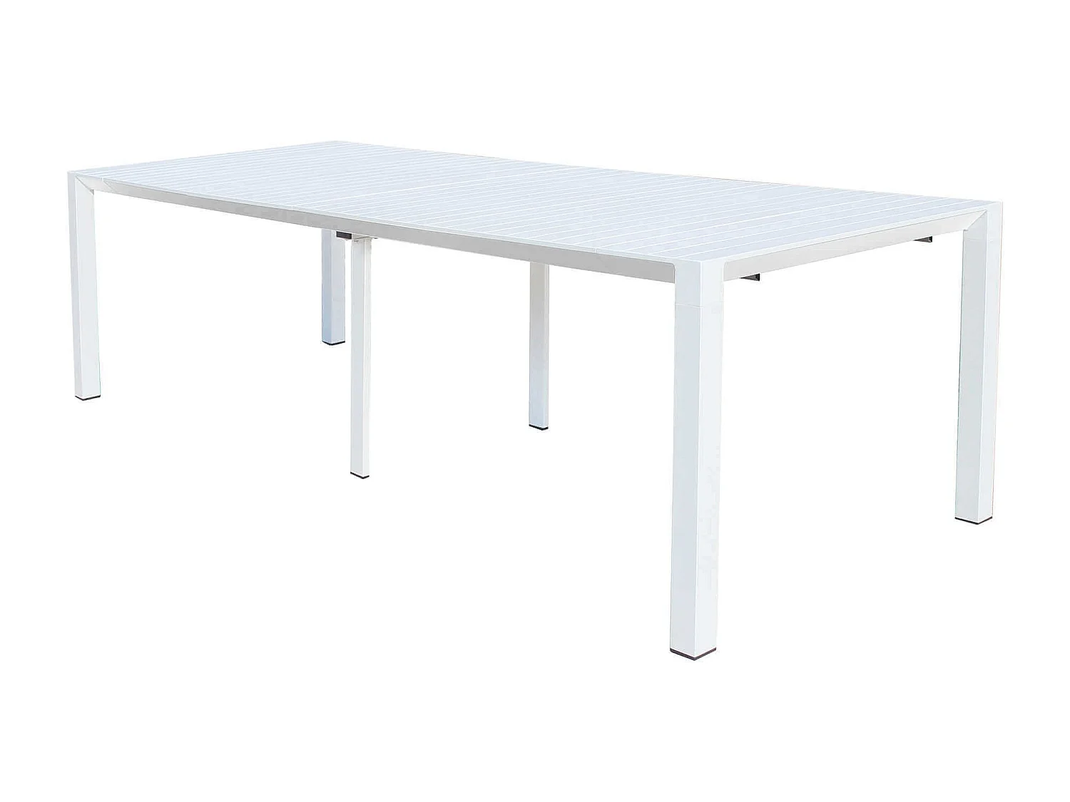 MilaniHome.it - consolle da giardino in alluminio allungabile per esterno cm 85 x 51,50/104/156/208/260 x 74 hdi coloreBianco