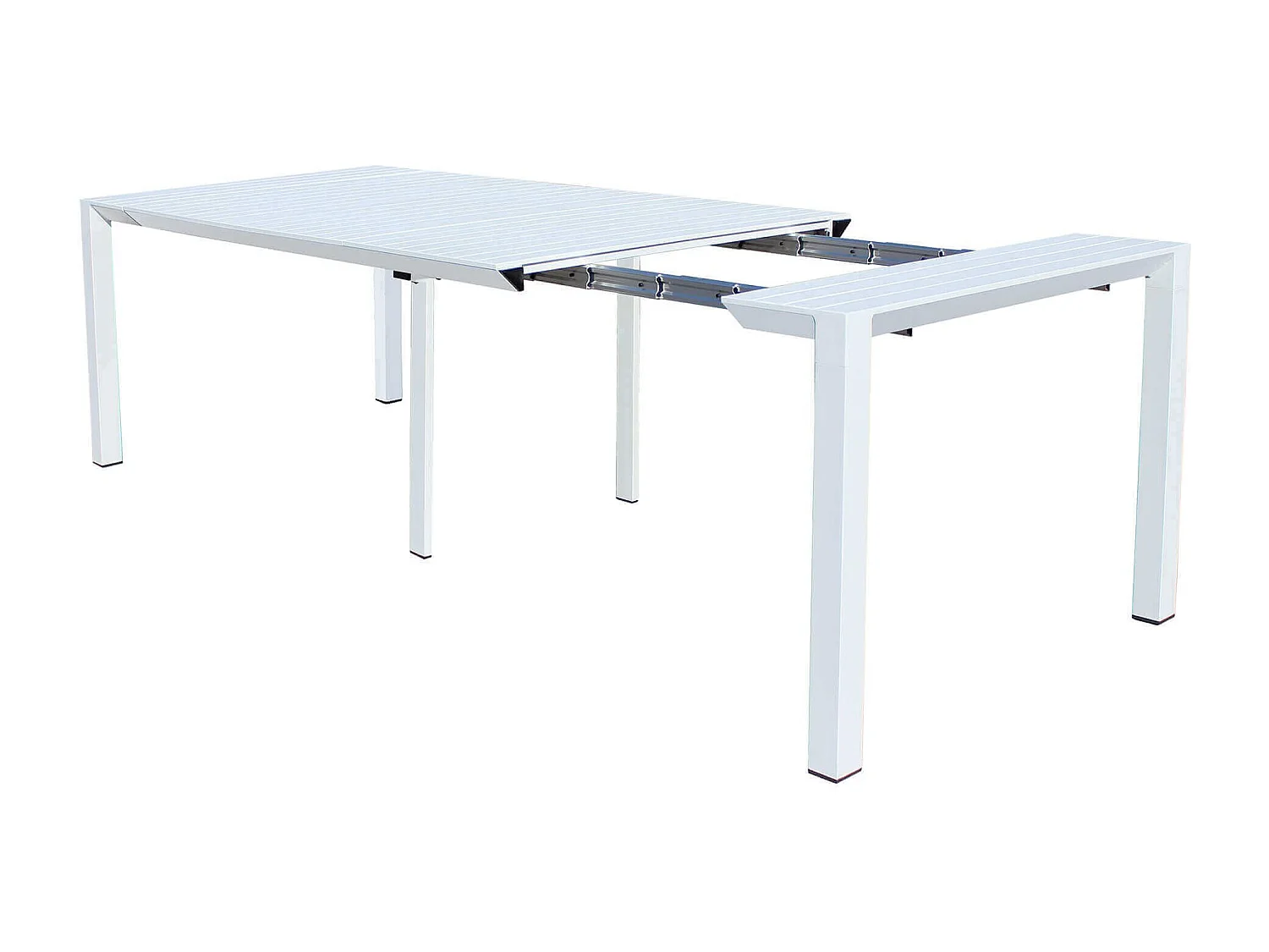 MilaniHome.it - consolle da giardino in alluminio allungabile per esterno cm 85 x 51,50/104/156/208/260 x 74 hdi coloreBianco
