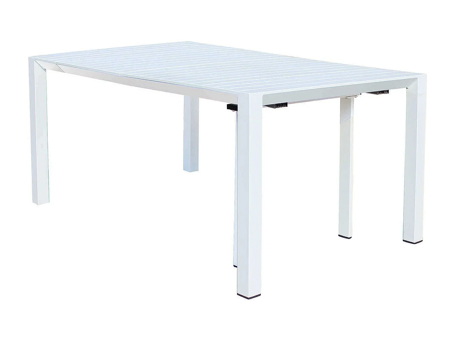 MilaniHome.it - consolle da giardino in alluminio allungabile per esterno cm 85 x 51,50/104/156/208/260 x 74 hdi coloreBianco