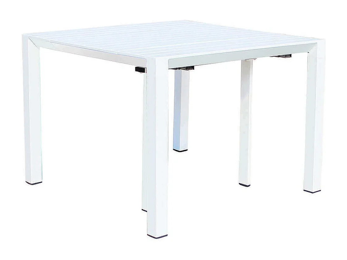 MilaniHome.it - consolle da giardino in alluminio allungabile per esterno cm 85 x 51,50/104/156/208/260 x 74 hdi coloreBianco