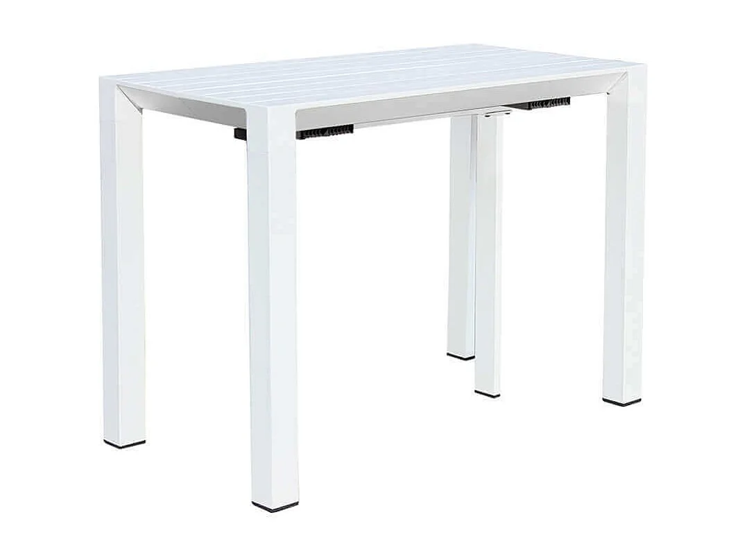 MilaniHome.it - consolle da giardino in alluminio allungabile per esterno cm 85 x 51,50/104/156/208/260 x 74 hdi coloreBianco
