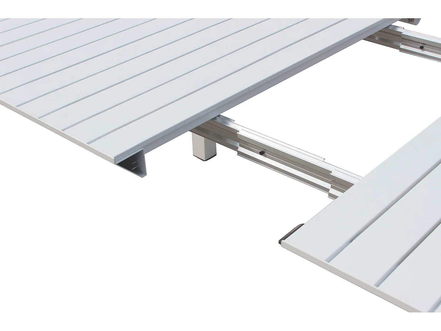 MilaniHome.it - consolle da giardino in alluminio allungabile per esterno cm 85 x 51,50/104/156/208/260 x 74 hdi coloreBianco