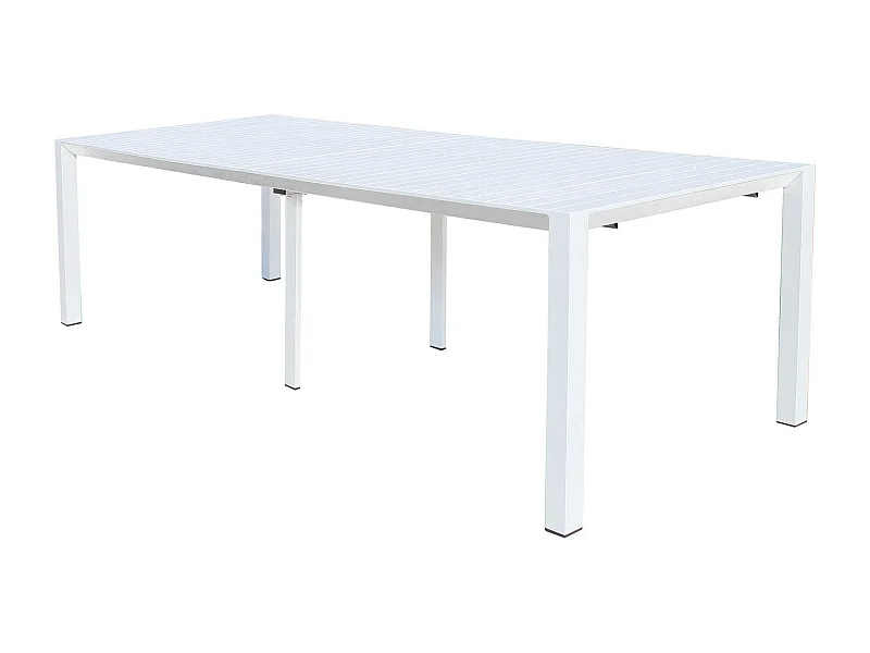MilaniHome.it - consolle da giardino in alluminio allungabile per esterno cm 85 x 51,50/104/156/208/260 x 74 hdi coloreBianco