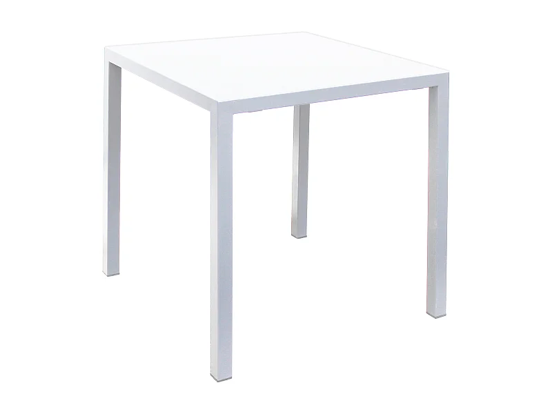 MilaniHome.it - tavolo da esterno autolivellante in acciaio di design moderno industrial cm 70 x 70 x 74 hdi coloreBianco